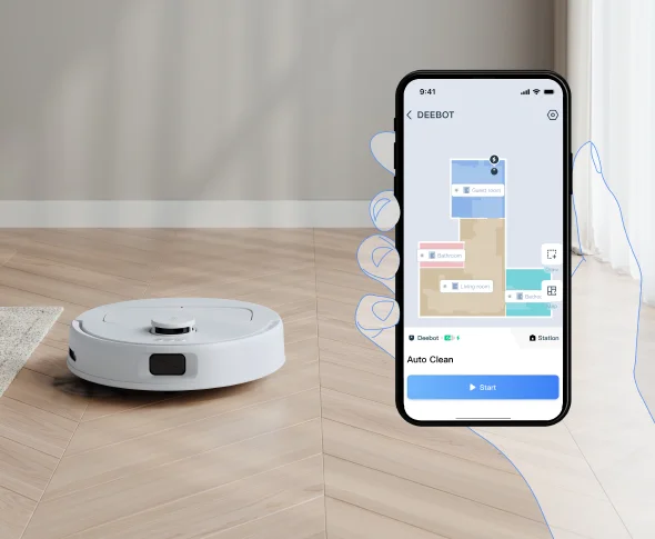 اپلیکیشن ECOVACS HOME خانواده دیبوت N30 تجربه تمیزکاری بی‌وقفه‌ای از طریق اپلیکیشن ECOVACS HOME ارائه می‌دهد که تنظیمات قابل شخصی‌سازی تمیزکاری مانند تنظیم قدرت مکش و انتخاب سطح جریان آب را فراهم می‌کند. این اپلیکیشن همچنین شامل حالت‌های مختلف تمیزکاری و گزینه‌های زمان‌بندی است تا نیازهای مختلف خانه را برآورده کند.
